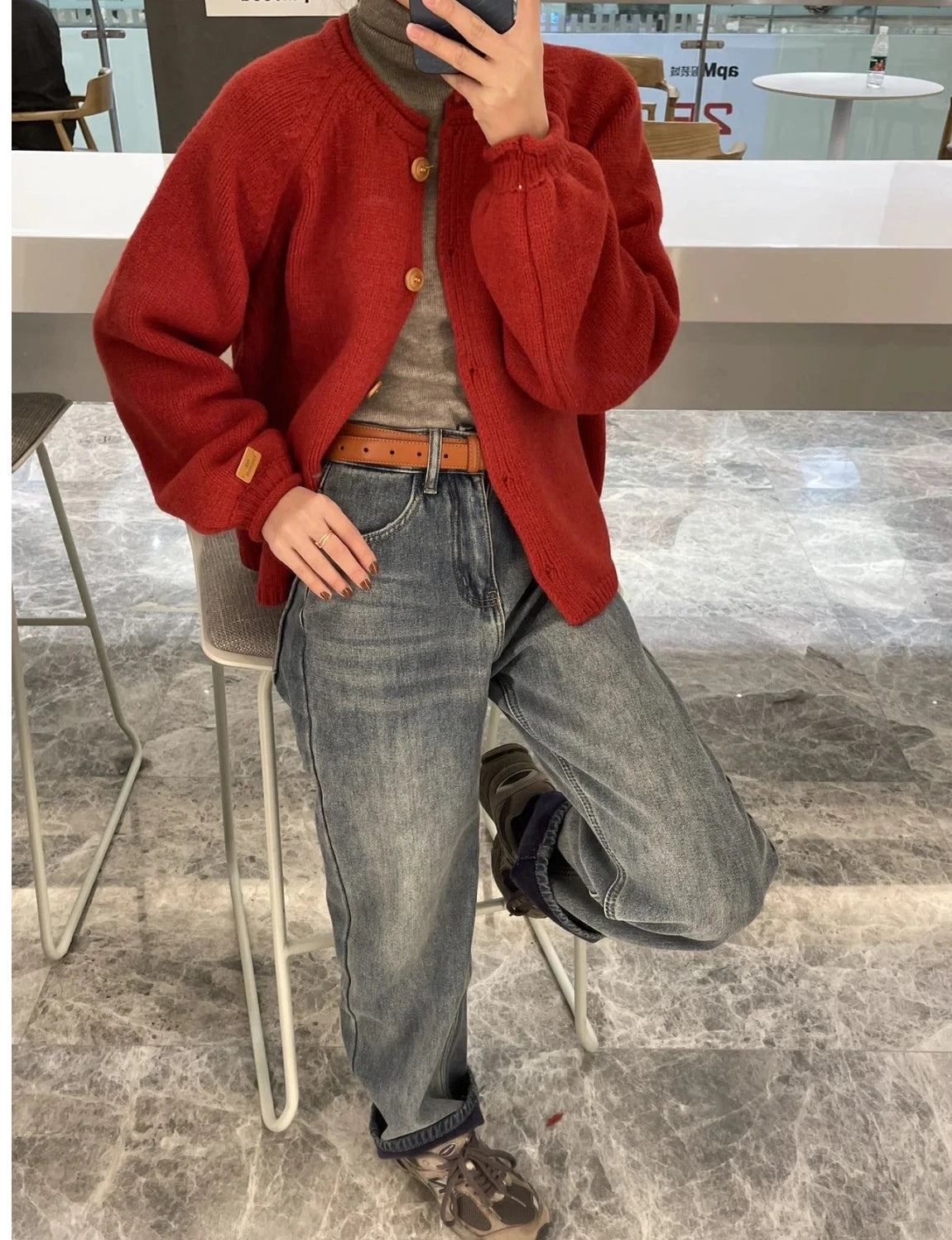 Women’s Knitted Button-Up Cardigan – Casual Autumn Sweater