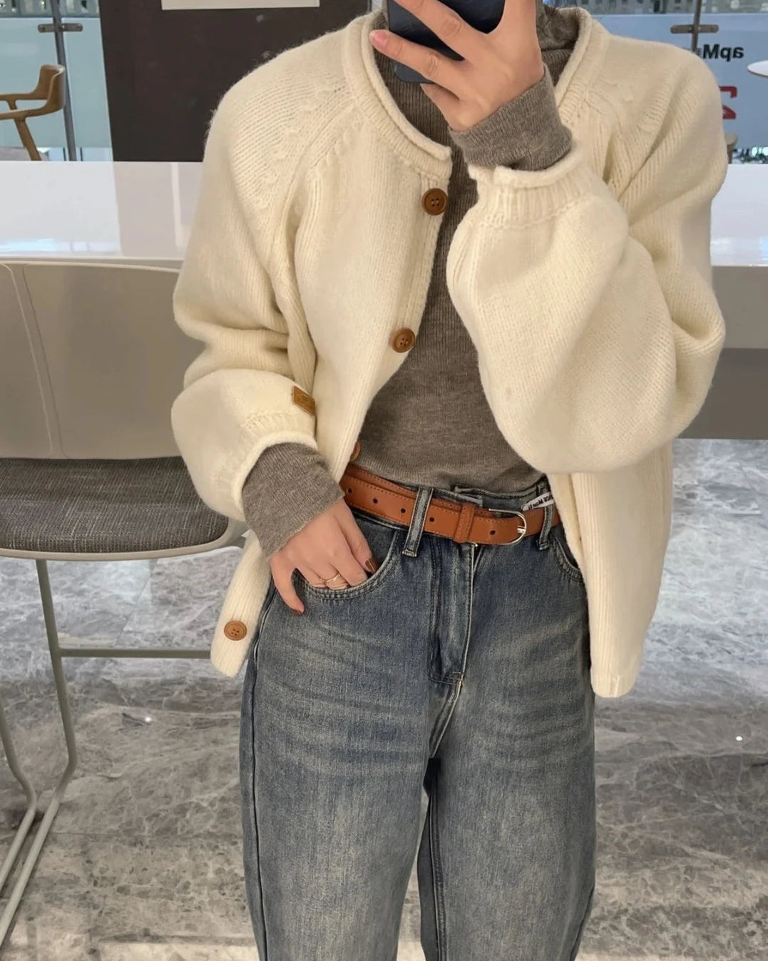 Women’s Knitted Button-Up Cardigan – Casual Autumn Sweater